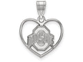 LogoArt Sterling Silver Ohio State University Pendant Necklace In Heart