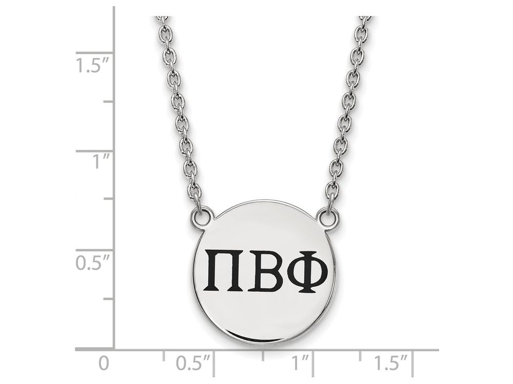 LogoArt Sterling Silver Pi Beta Phi Small Enameled Pendant Necklace With 18 Inch