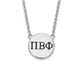 LogoArt Sterling Silver Pi Beta Phi Small Enameled Pendant Necklace With 18 Inch