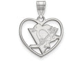 LogoArt Sterling Silver Pittsburgh Penguins Pendant Necklace In Heart