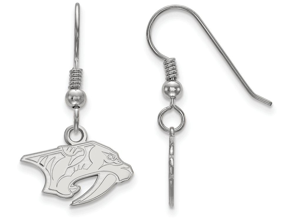 Logoart 925 Sterling Silver Nashville Predators Extra Small Dangle Earrings Wire