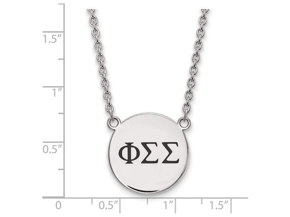 LogoArt Sterling Silver Phi Sigma Sigma Small Enameled Pendant Necklace With 18 Inch