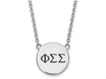 LogoArt Sterling Silver Phi Sigma Sigma Small Enameled Pendant Necklace With 18 Inch