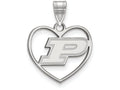 LogoArt Sterling Silver Purdue Pendant Necklace In Heart