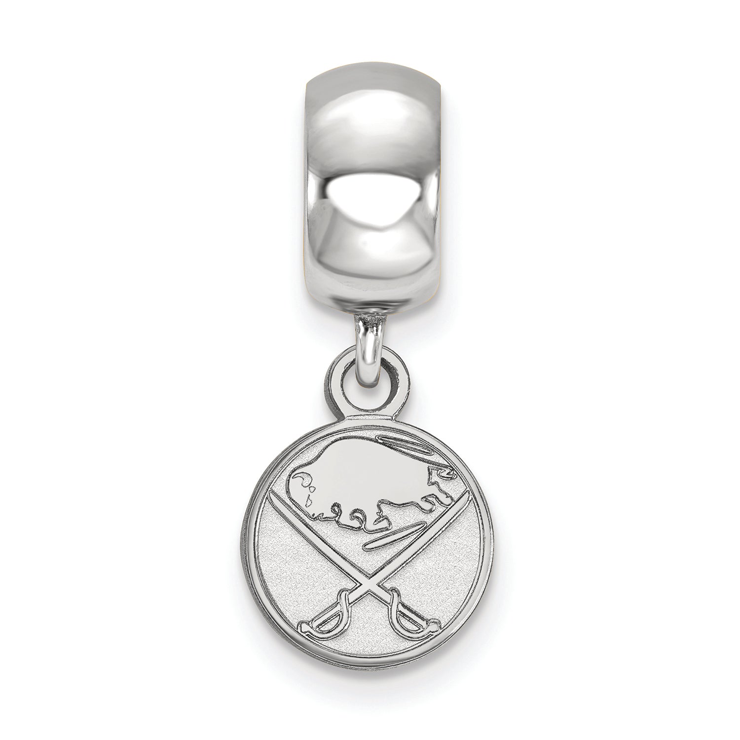LogoArt Sterling Silver Buffalo Sabres Bead Charm Charm Xs Dangle Bead Charm