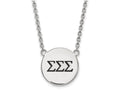 LogoArt Sterling Silver Sigma Sigma Sigma Small Enameled Pendant Necklace With 18 Inch