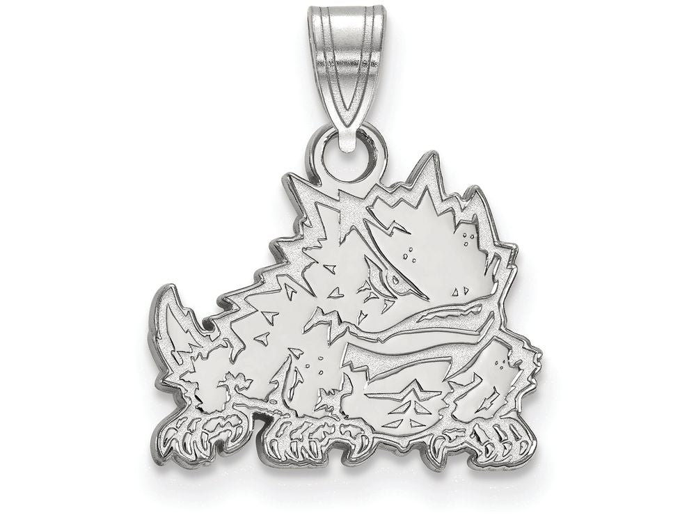 LogoArt Sterling Silver Texas Christian University Small Pendant Necklace
