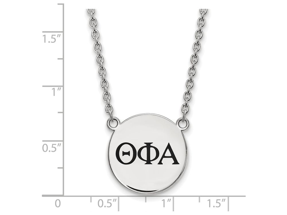 LogoArt Sterling Silver Theta Phi Alpha Small Enameled Pendant Necklace With 18 Inch