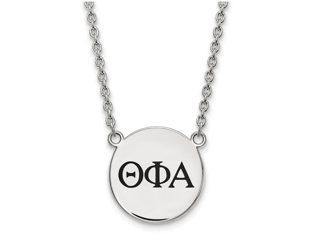 LogoArt Sterling Silver Theta Phi Alpha Small Enameled Pendant Necklace With 18 Inch