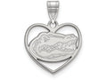 LogoArt Sterling Silver University Of Florida Pendant Necklace In Heart