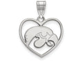 LogoArt Sterling Silver University Of Iowa Pendant Necklace In Heart