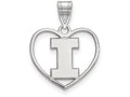 LogoArt Sterling Silver University Of Illinois Pendant Necklace In Heart