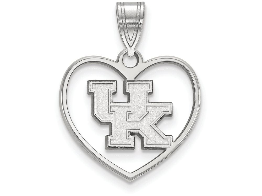 LogoArt Sterling Silver University Of Kentucky Pendant Necklace In Heart