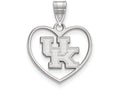 LogoArt Sterling Silver University Of Kentucky Pendant Necklace In Heart