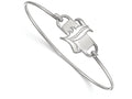 LogoArt Sterling Silver University Of Louisville Small Ctr Wire Bangle