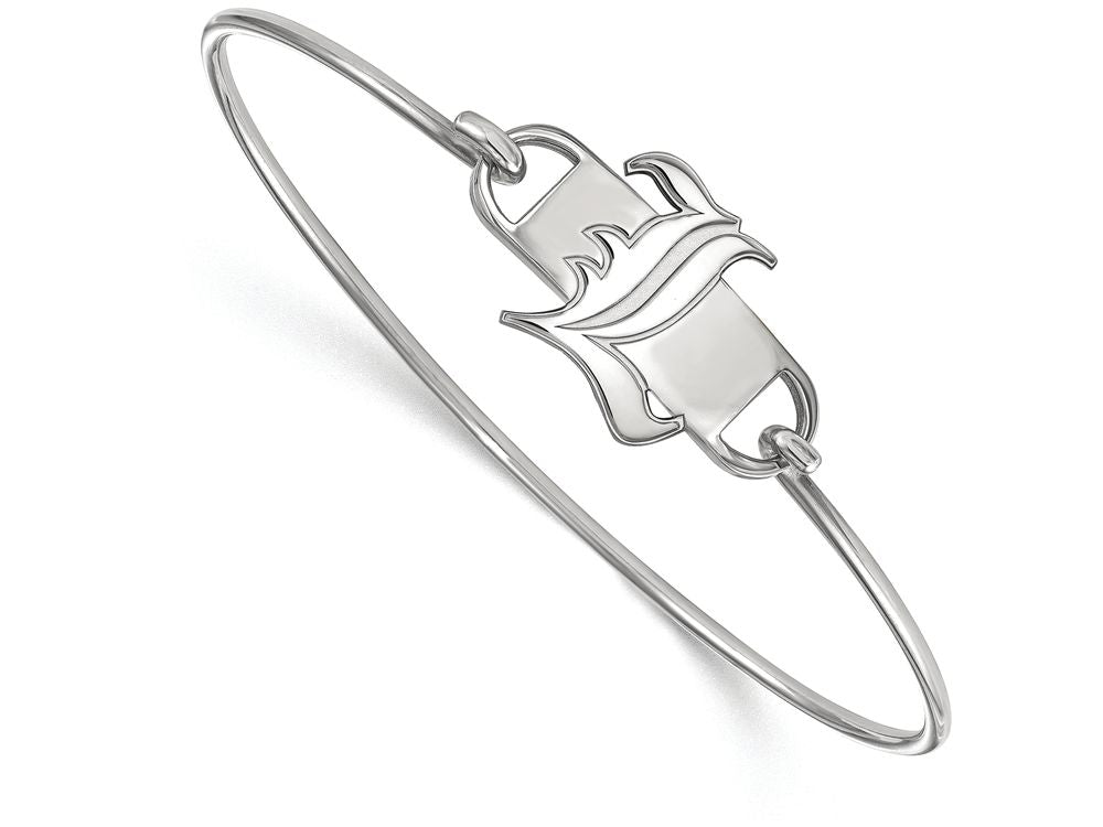 LogoArt Sterling Silver University Of Louisville Small Ctr Wire Bangle