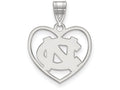LogoArt Sterling Silver University Of North Carolina Pendant Necklace In Heart