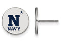 LogoArt Sterling Silver Navy Small Enamel Disc Earrings