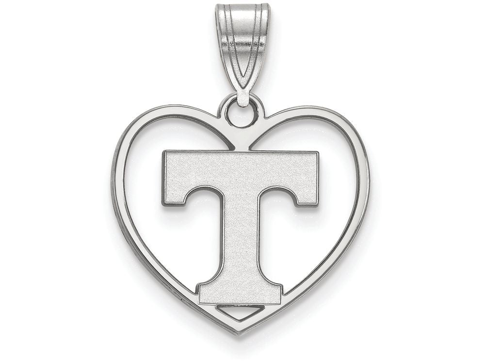 LogoArt Sterling Silver University Of Tennessee Pendant Necklace In Heart