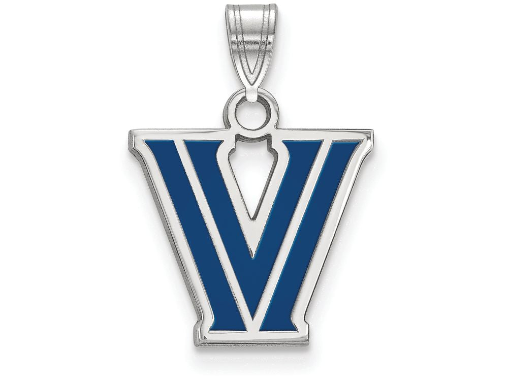 LogoArt Sterling Silver Villanova University Small Enamel Pendant Necklace