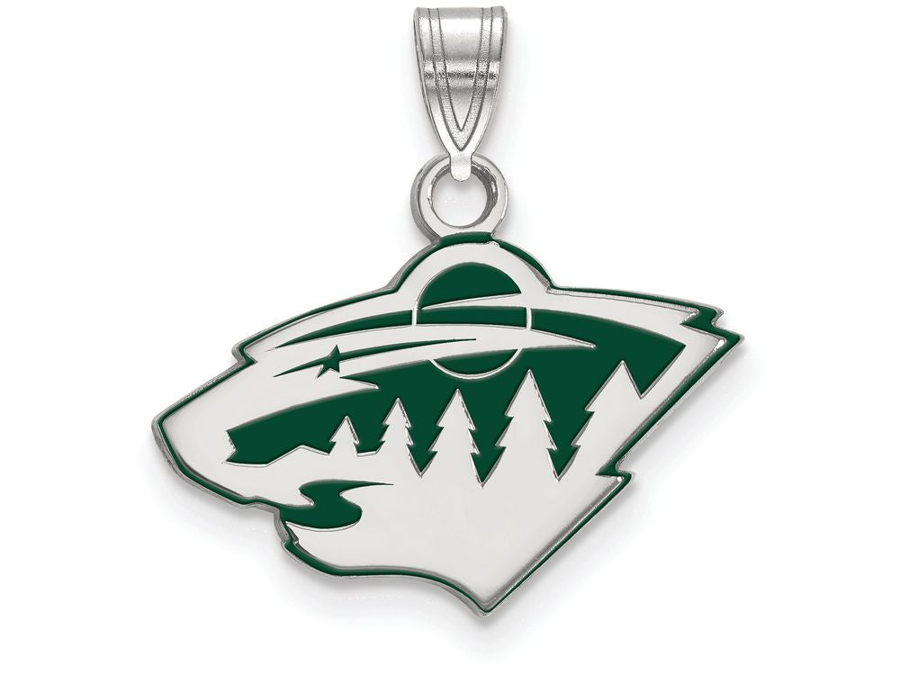 LogoArt Sterling Silver Minnesota Wild Small Enamel Pendant Necklace