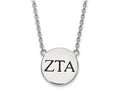 LogoArt Sterling Silver Zeta Tau Alpha Small Enameled Pendant Necklace With 18 Inch