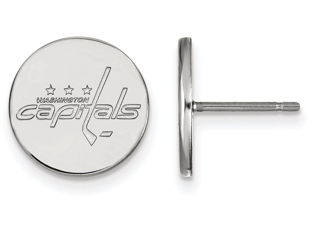 LogoArt Sterling Silver Washington Capitals Small Disc Earrings