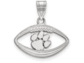 LogoArt Sterling Silver Clemson University Pendant Necklace In Football