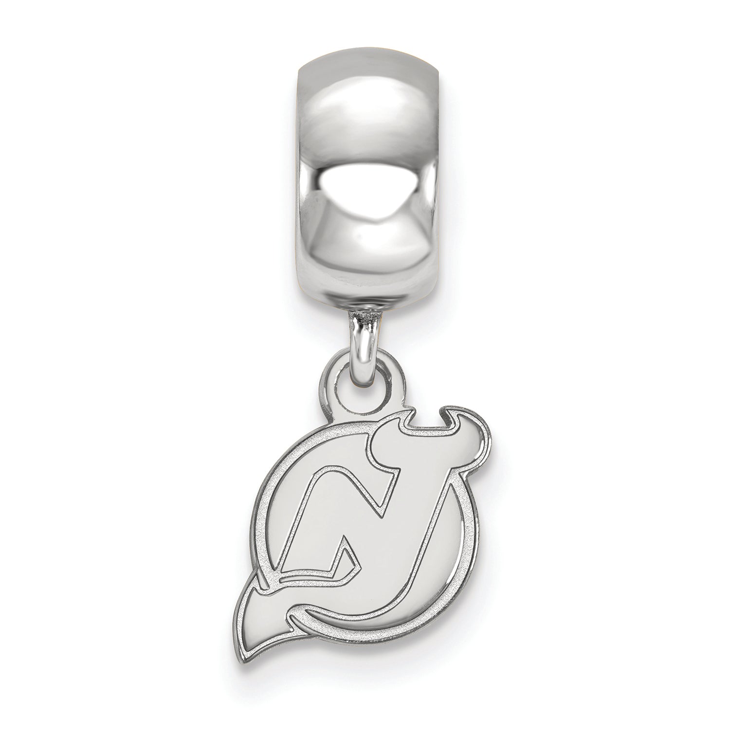 LogoArt Sterling Silver New Jersey Devils Bead Charm Charm Xs Dangle Bead Charm