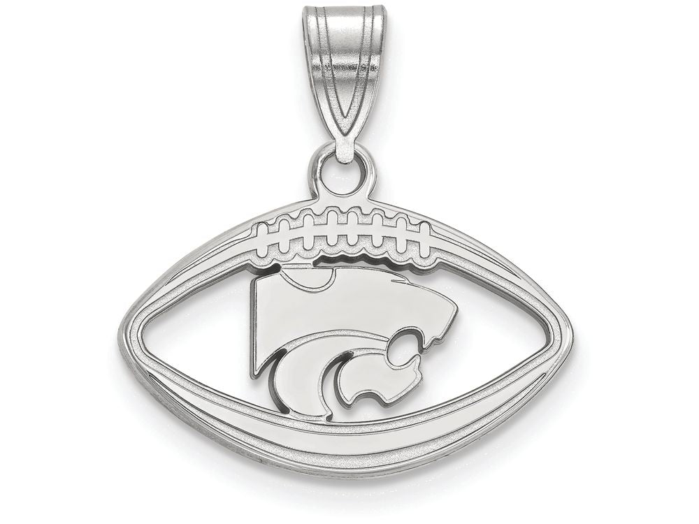LogoArt Sterling Silver Kansas State University Pendant Necklace In Football