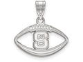 LogoArt Sterling Silver North Carolina State University Pendant Necklace In Football