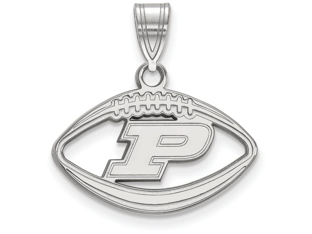 LogoArt Sterling Silver Purdue Pendant Necklace In Football