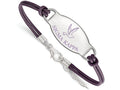 LogoArt Sterling Silver Sigma Kappa Enameled Oval Leather Bracelet