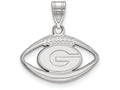 LogoArt Sterling Silver University Of Georgia Pendant Necklace In Football