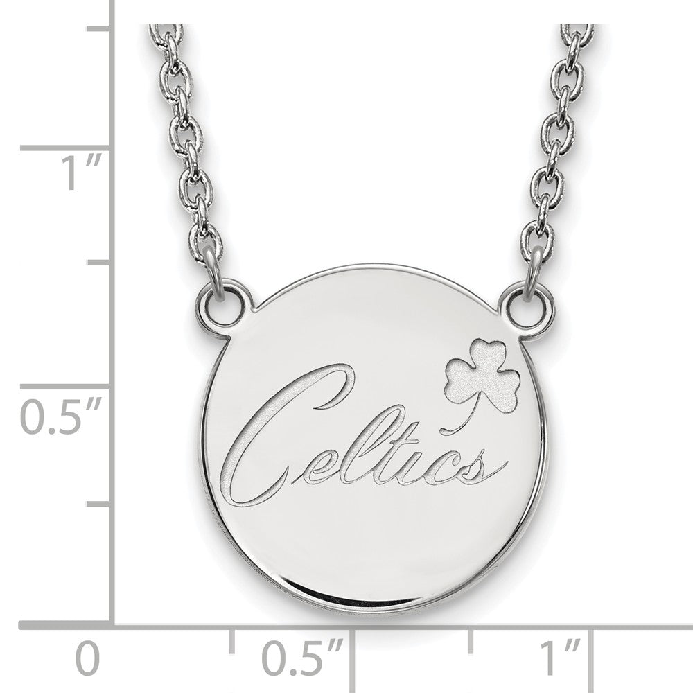 LogoArt Sterling Silver University Of Nebraska Large Enamel Pendant Necklace