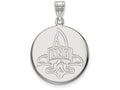 LogoArt Sterling Silver University Of New Orleans Large Disc Pendant Necklace