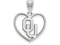 LogoArt Sterling Silver Oklahoma Pendant Necklace In Heart