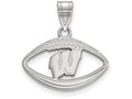 LogoArt Sterling Silver University Of Wisconsin Pendant Necklace In Football