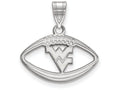 LogoArt Sterling Silver West Virginia University Pendant Necklace In Football
