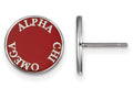 LogoArt Sterling Silver Alpha Chi Omega Enameled Post Earrings