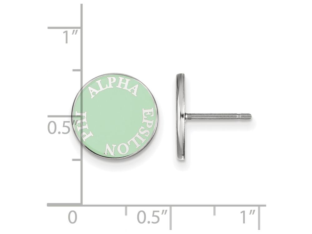 LogoArt Sterling Silver Alpha Epsilon Phi Enameled Post Earrings