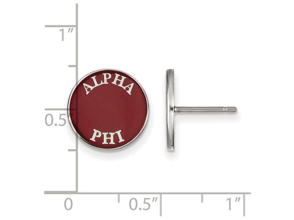 LogoArt Sterling Silver Alpha Phi Enameled Post Earrings