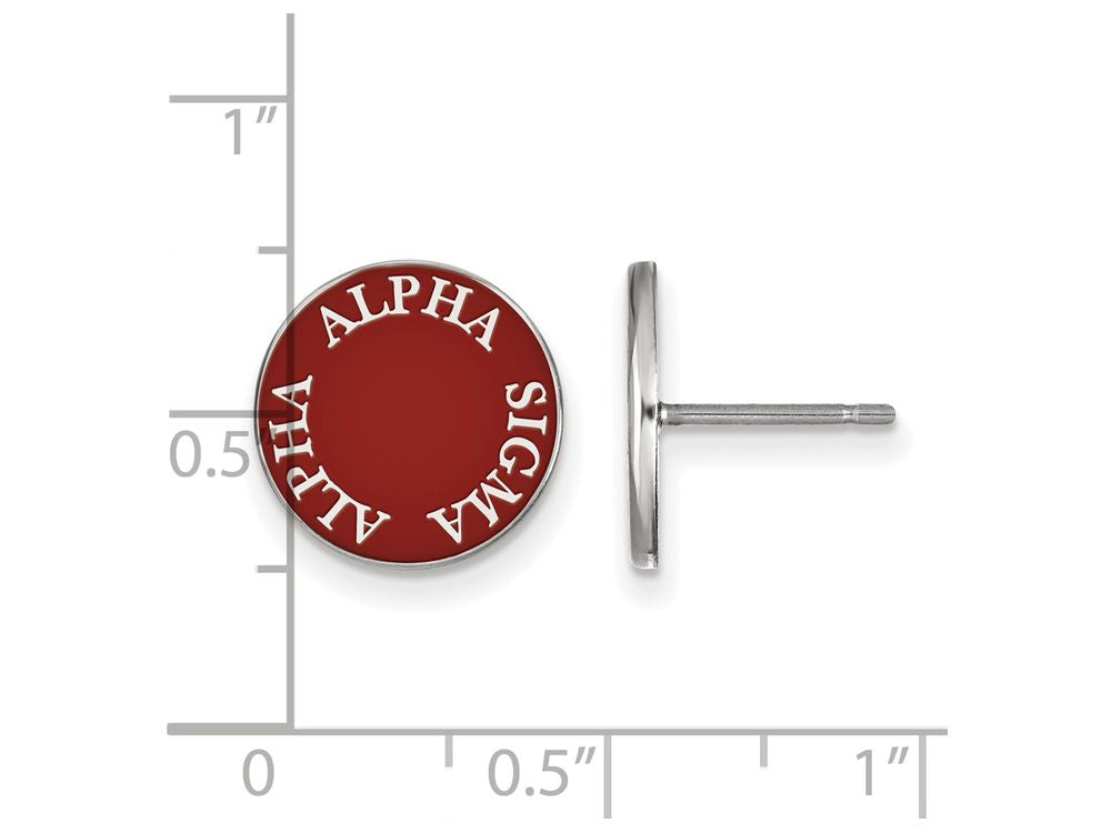 LogoArt Sterling Silver Alpha Sigma Alpha Enameled Post Earrings
