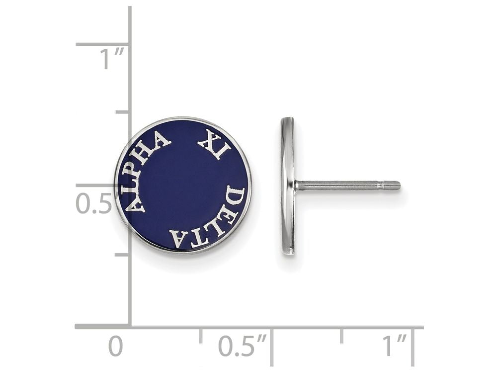LogoArt Sterling Silver Alpha Xi Delta Enameled Post Earrings