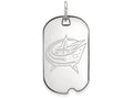 Logoart 925 Sterling Silver Columbus Blue Jackets Small Dog Tag Pendant Necklace