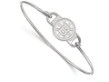 LogoArt Sterling Silver Boston Bruins Small Ctr Wire Bangle