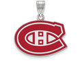 LogoArt Sterling Silver Montreal Canadiens Medium Enamel Pendant Necklace