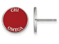 LogoArt Sterling Silver Chi Omega Enameled Post Earrings