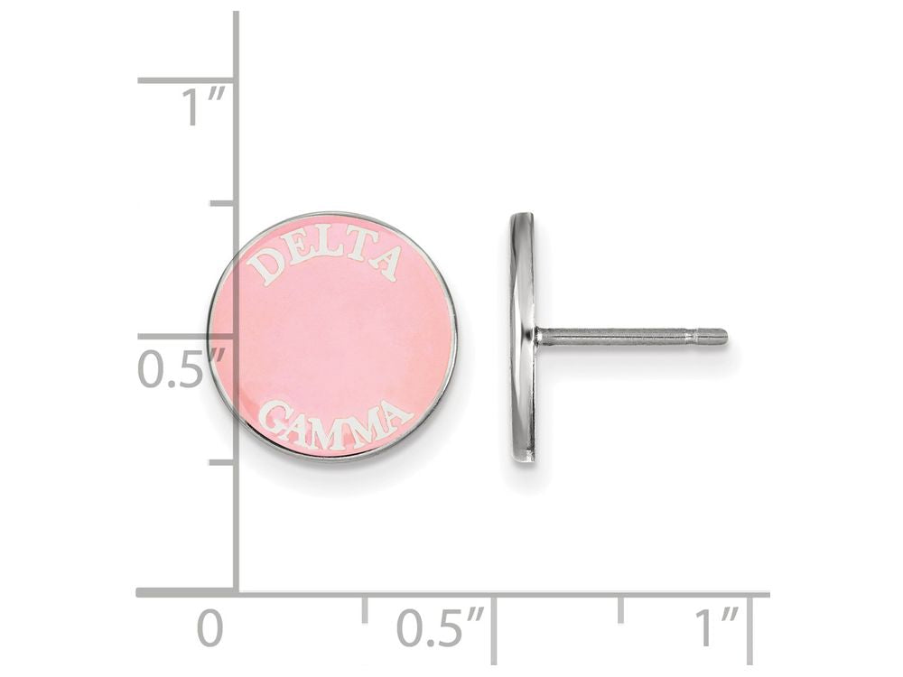 LogoArt Sterling Silver Delta Gamma Enameled Post Earrings
