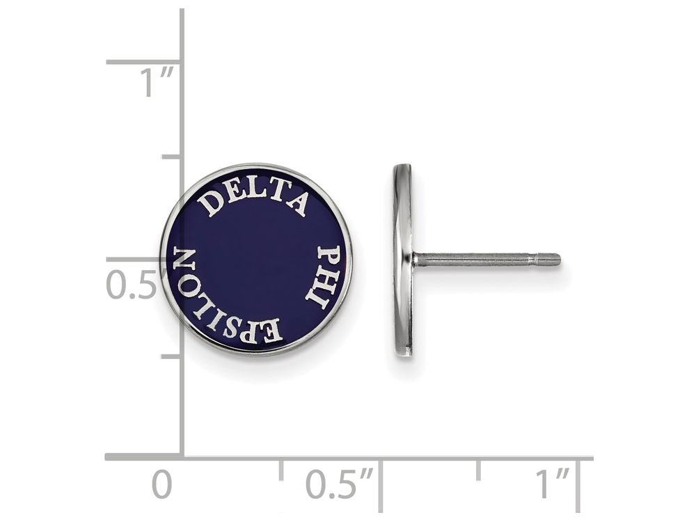 LogoArt Sterling Silver Delta Phi Epsilon Enameled Post Earrings